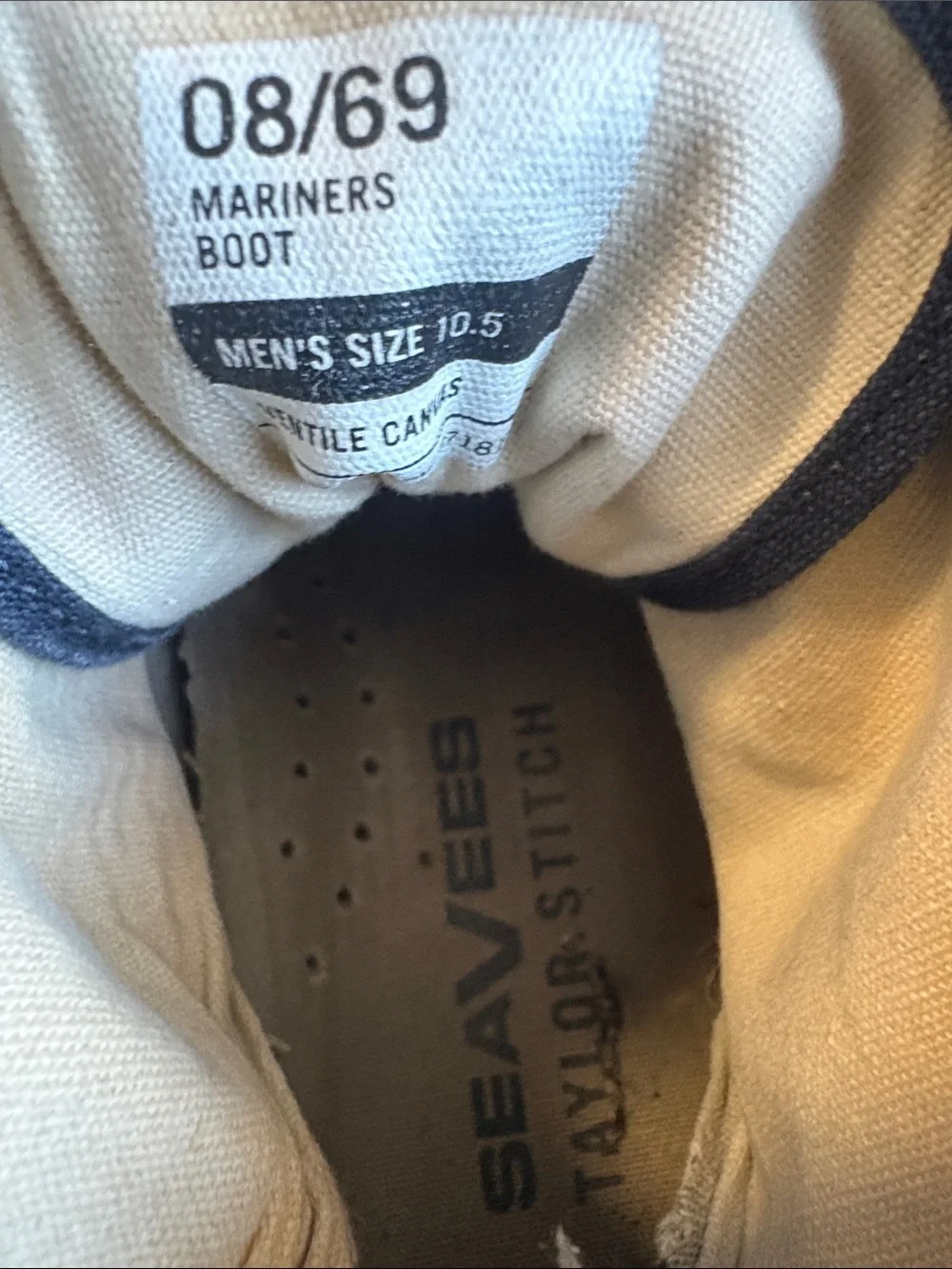 SeaVees Men's Mariners Boots Canvas High-Top Sneakers in Peacoat Navy
